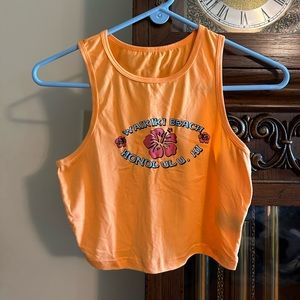 SHEIN Size Small Neon Orange Hawaii Tank Top